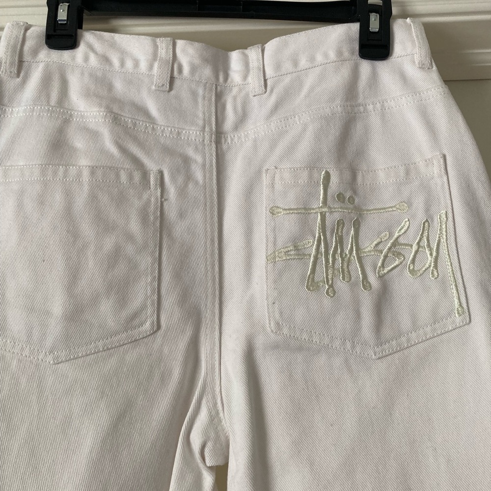 Stussy Women's White Wide Leg Jeans - Picture 2 of 5